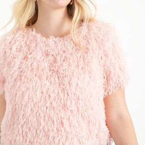 Crop Faux Feather Tee